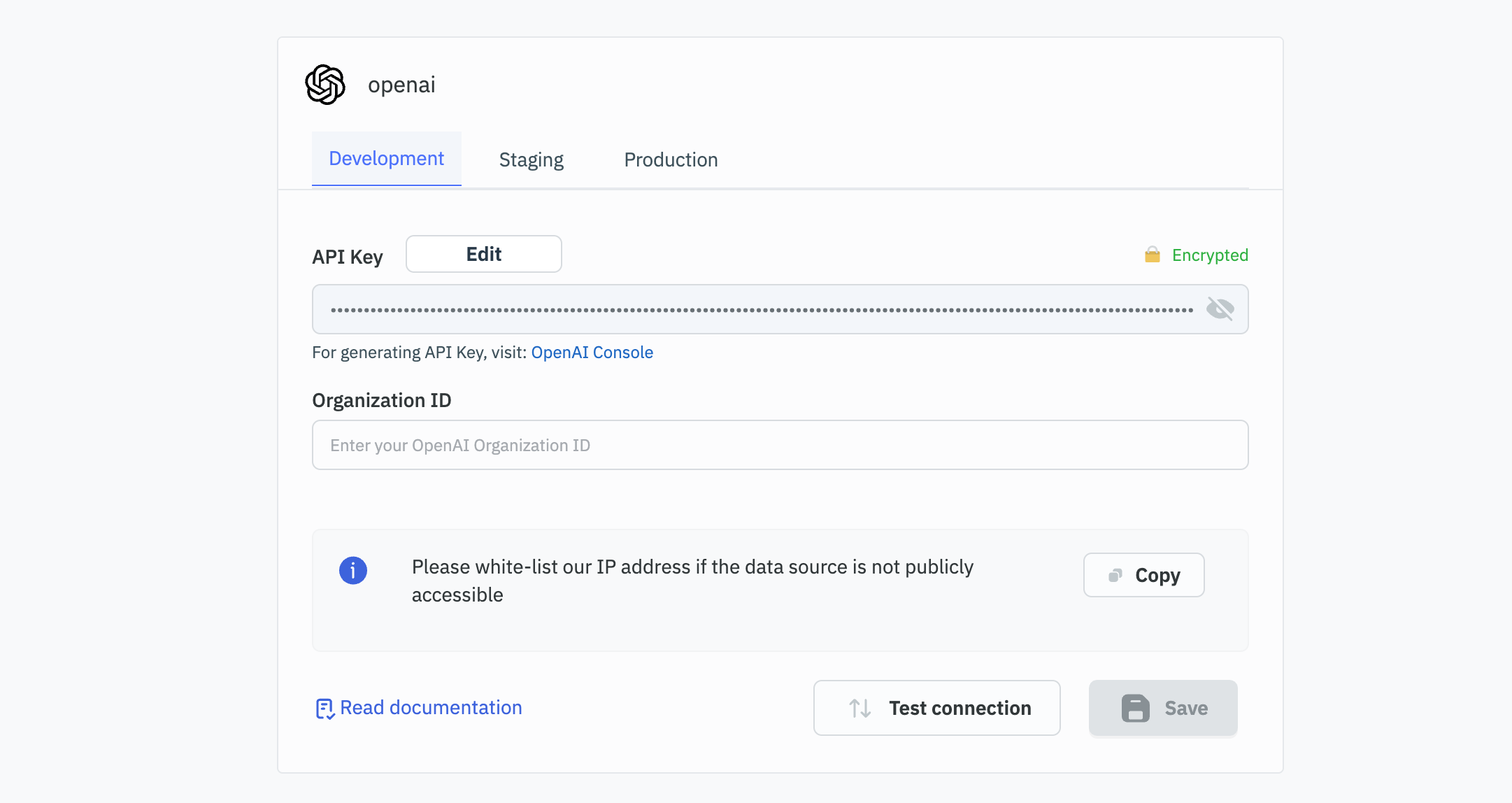 Configuring OpenAI in ToolJet