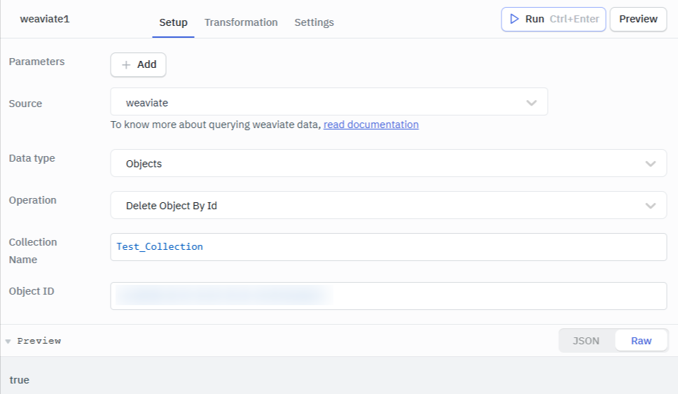 Weaviate delete object by id