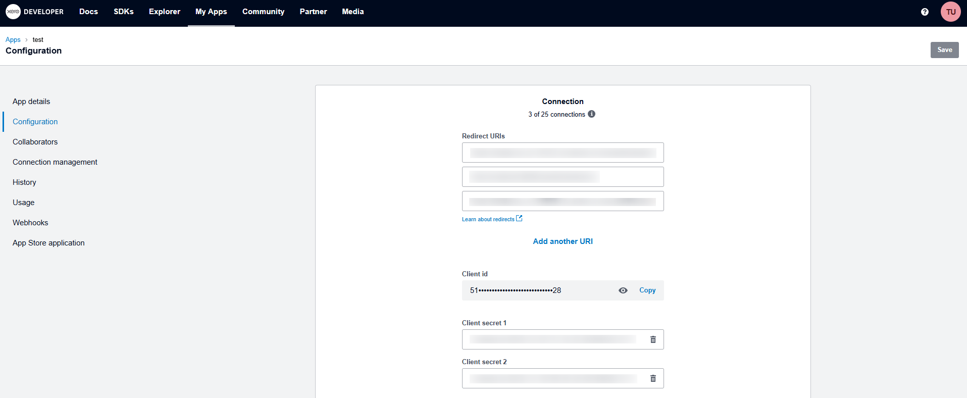 Fetching Creds from Xero Developer Portal