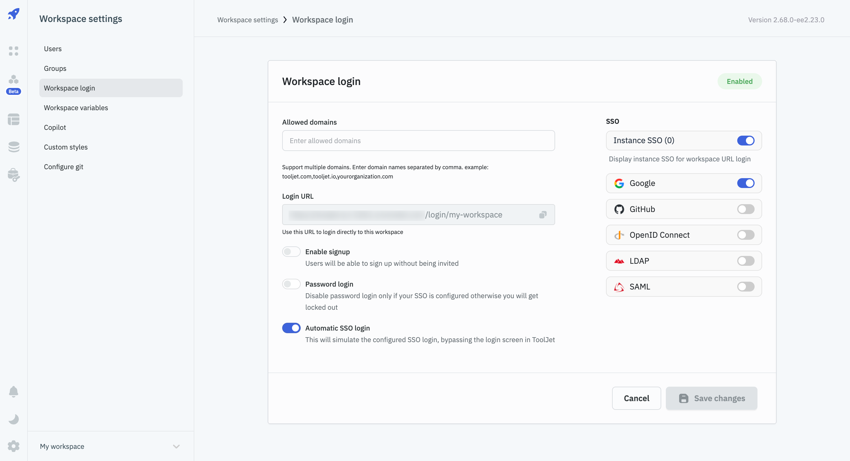 Automatic SSO Login