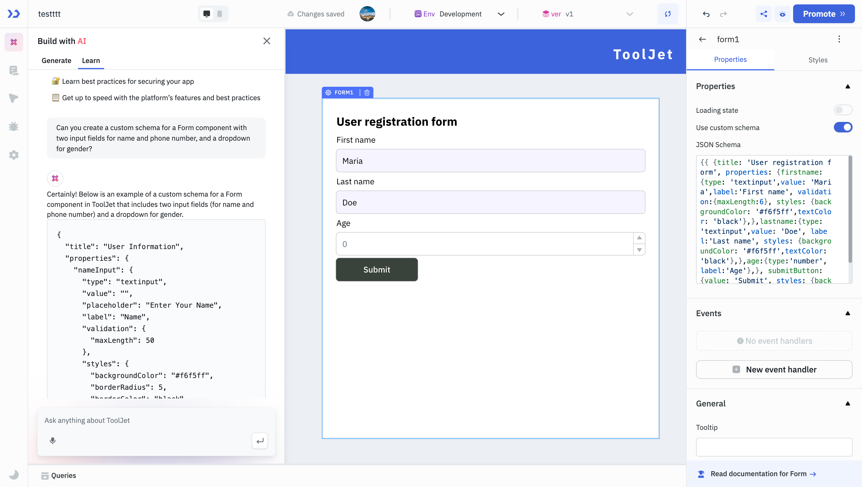 tooljet ai doc assistant