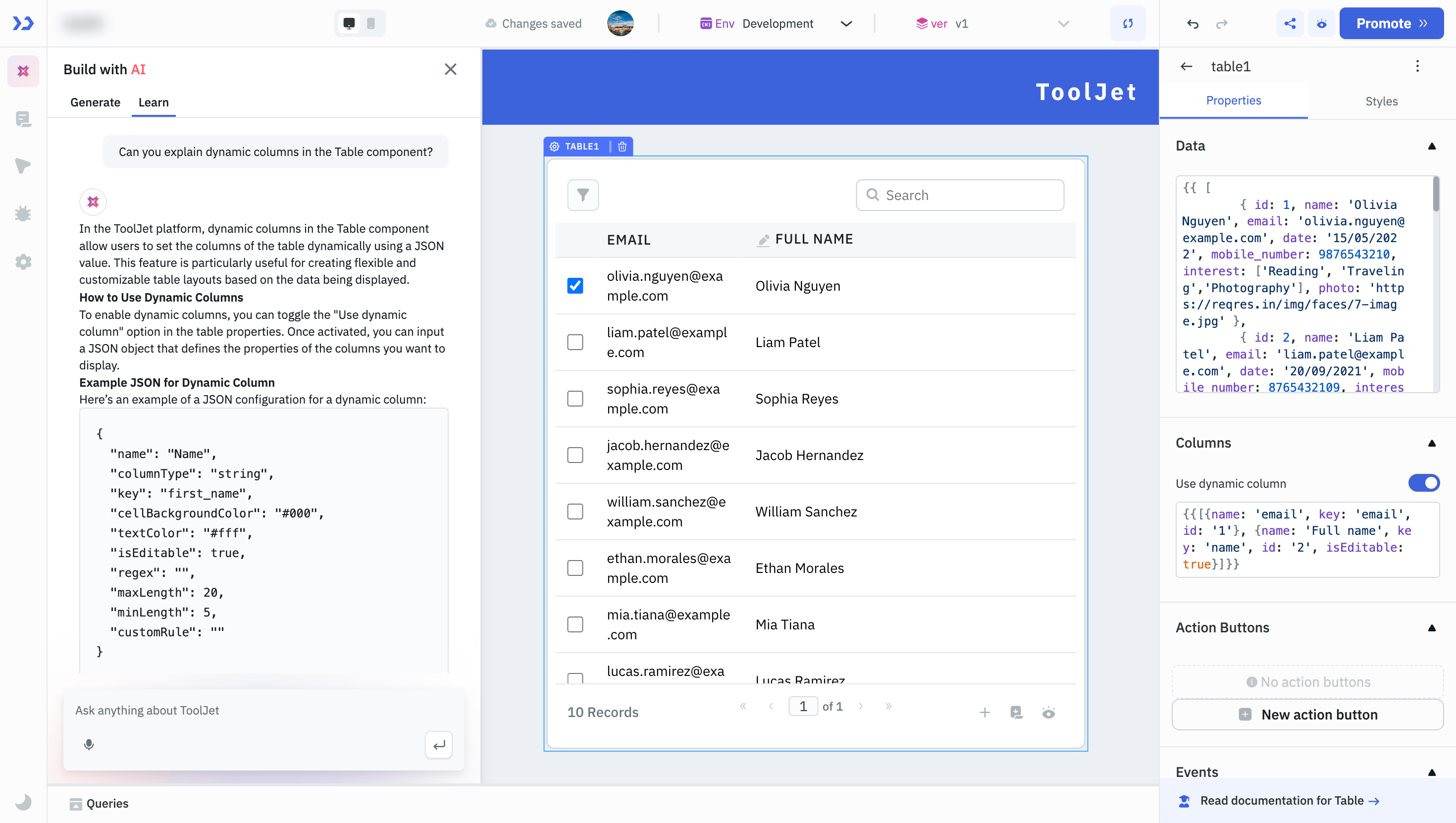 tooljet ai doc assistant