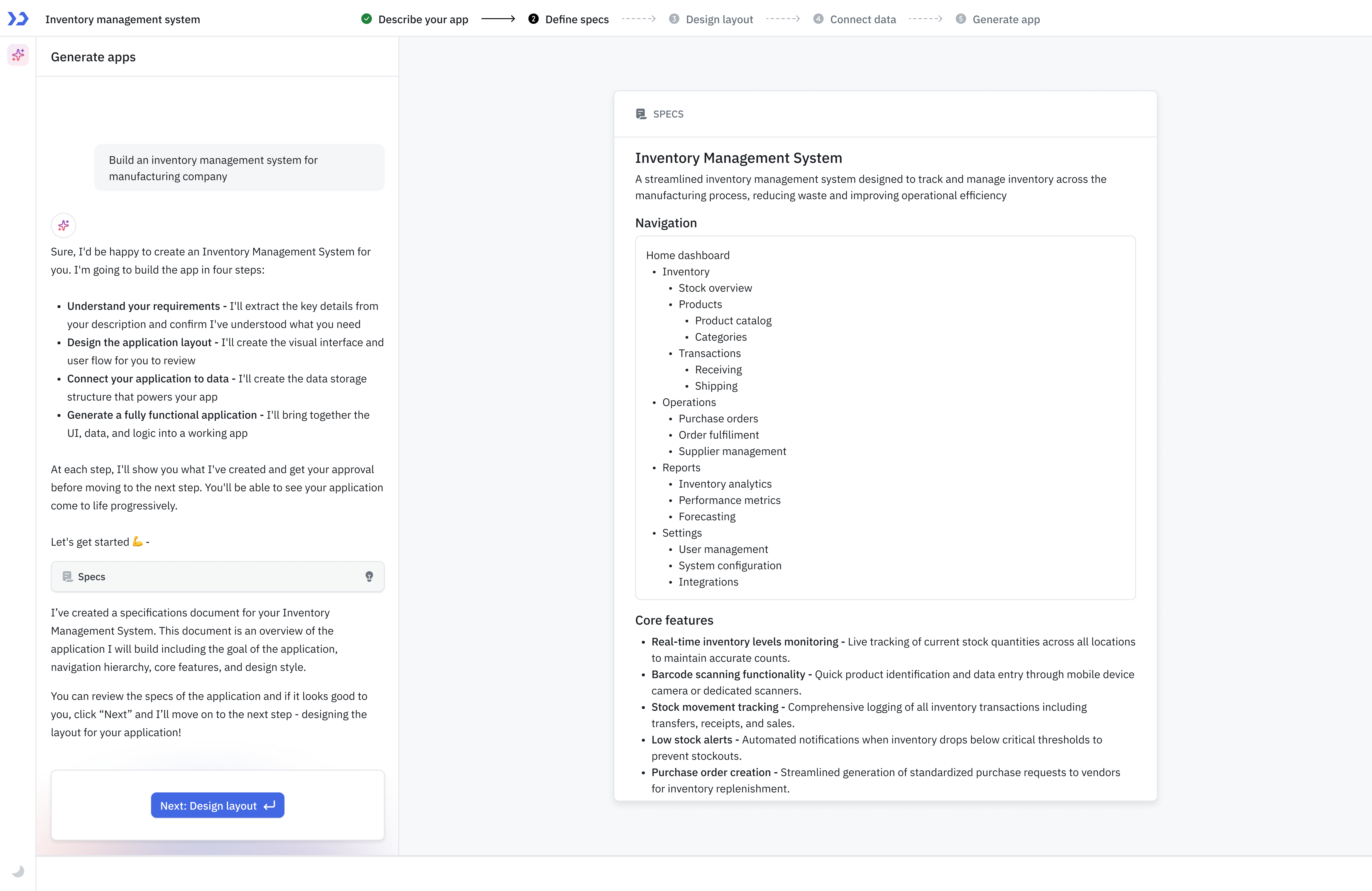 tooljet generate apps