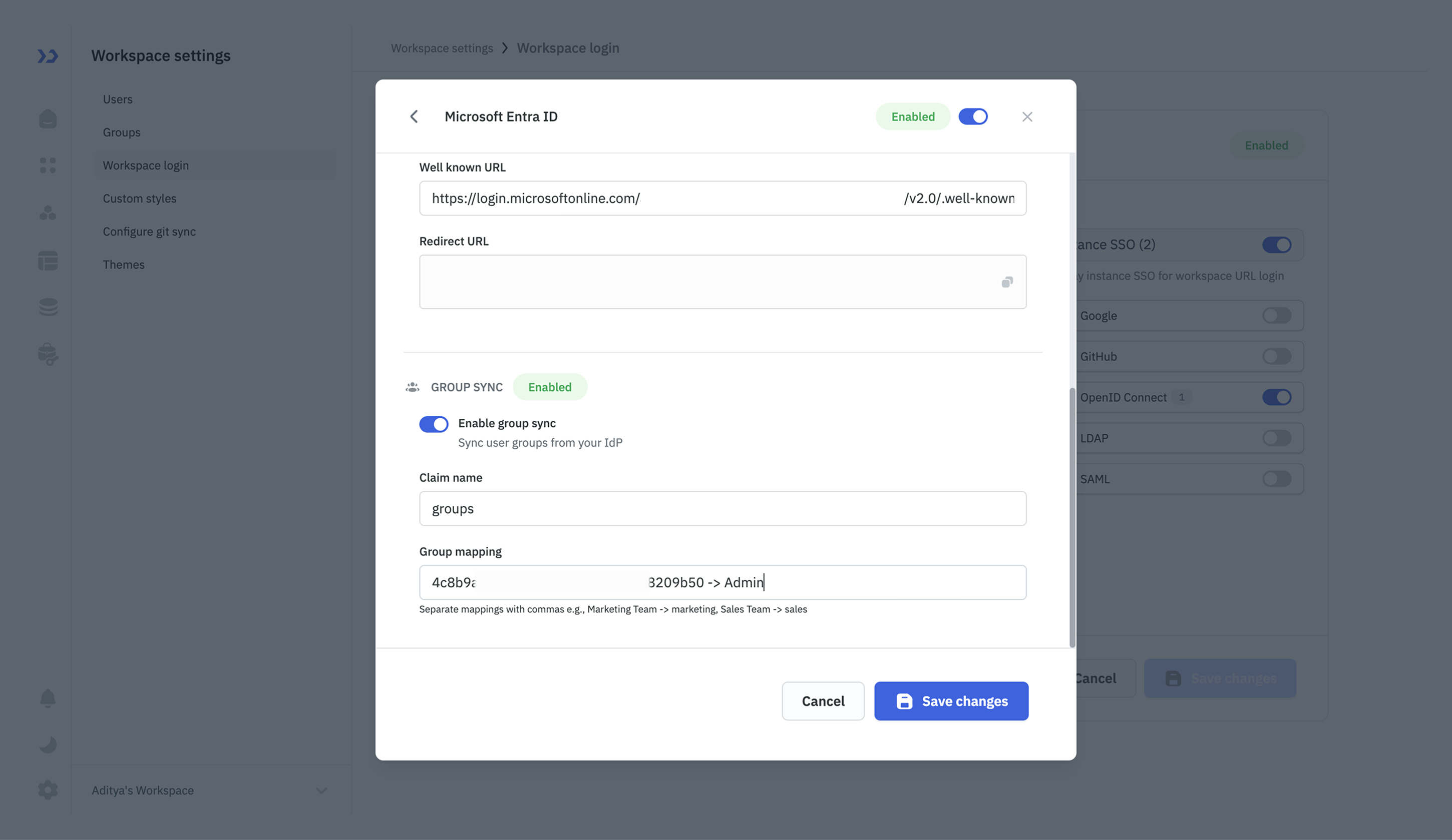 Group Sync COnfiguration