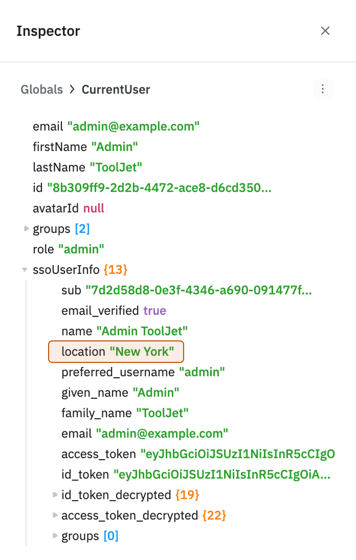 SSO User Info