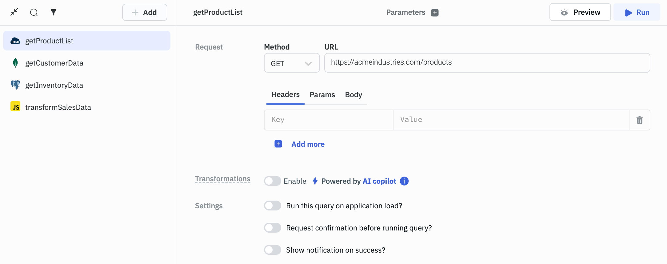 Query Panel