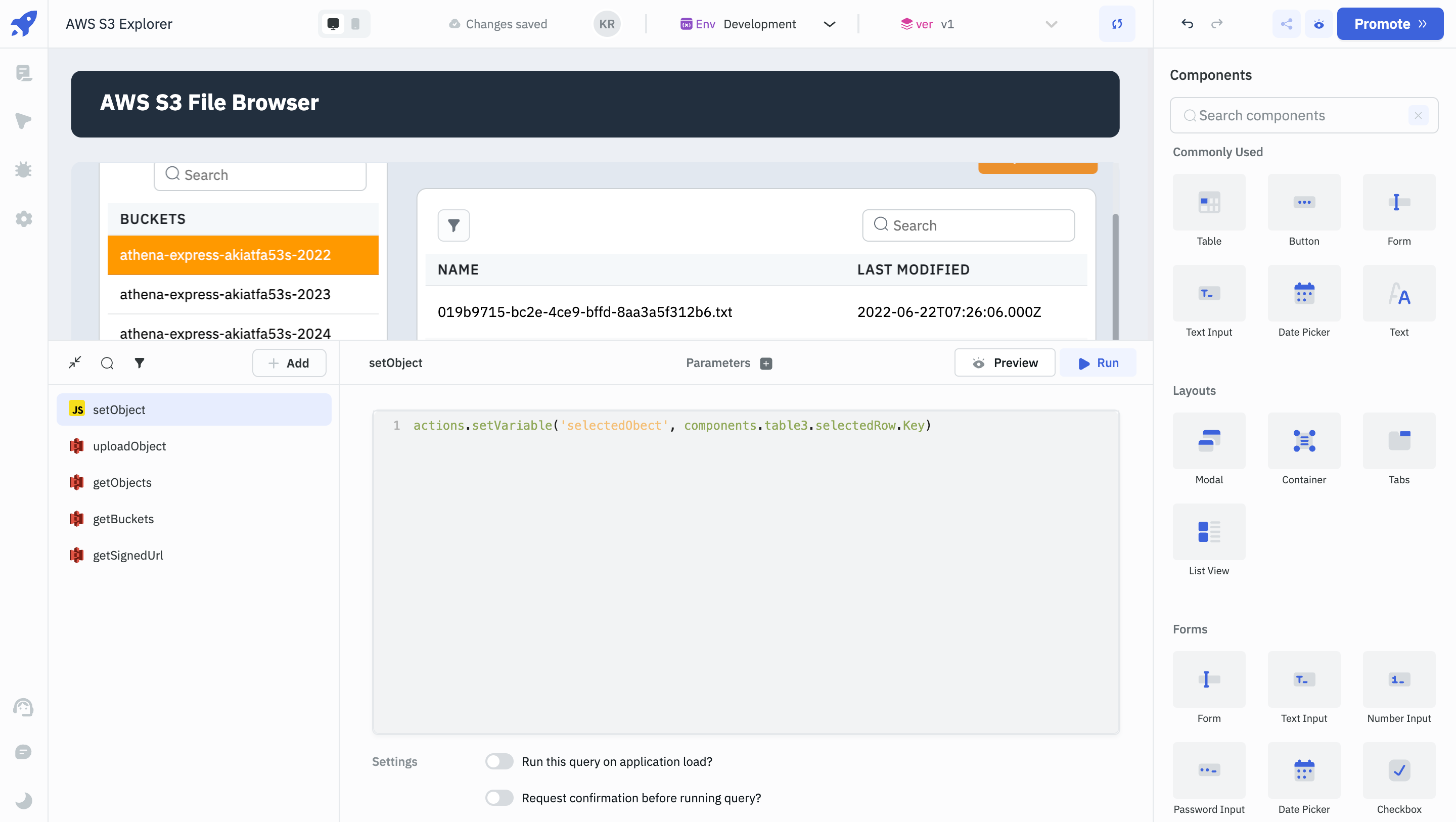 Set a variable through JS