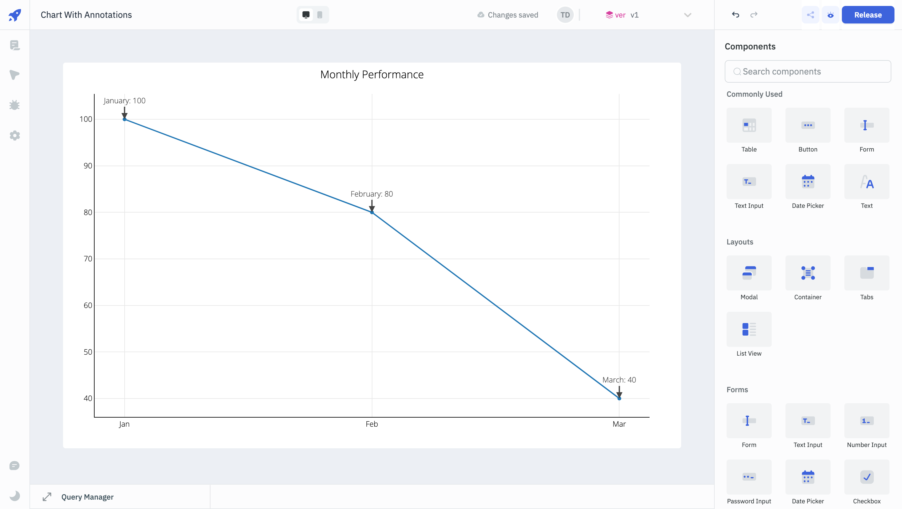 ToolJet - Widget Reference - Line Chart With Annotations