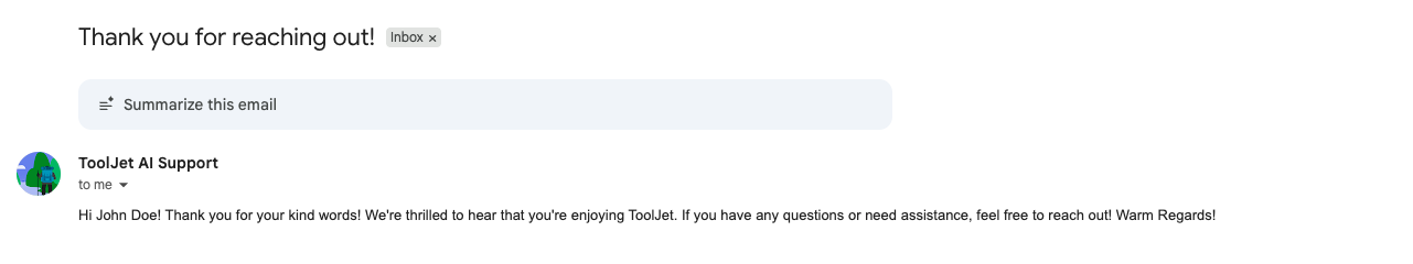 Success Email
