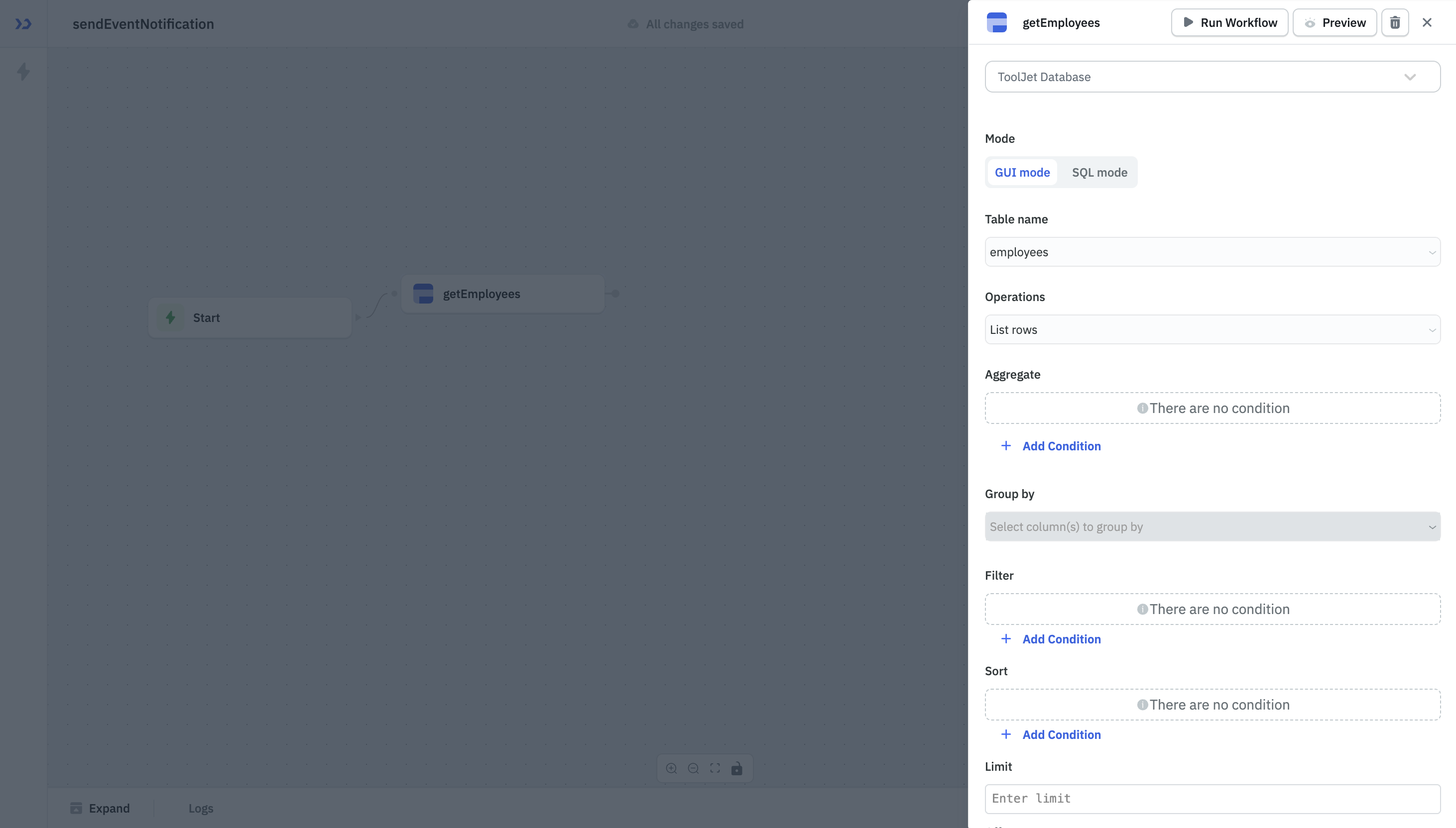 Add a DB Query Node
