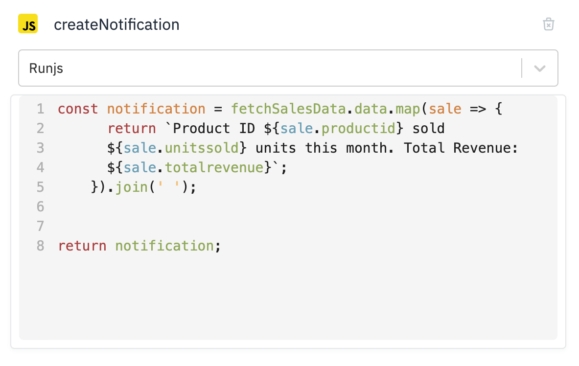 JavaScript Node Configuration