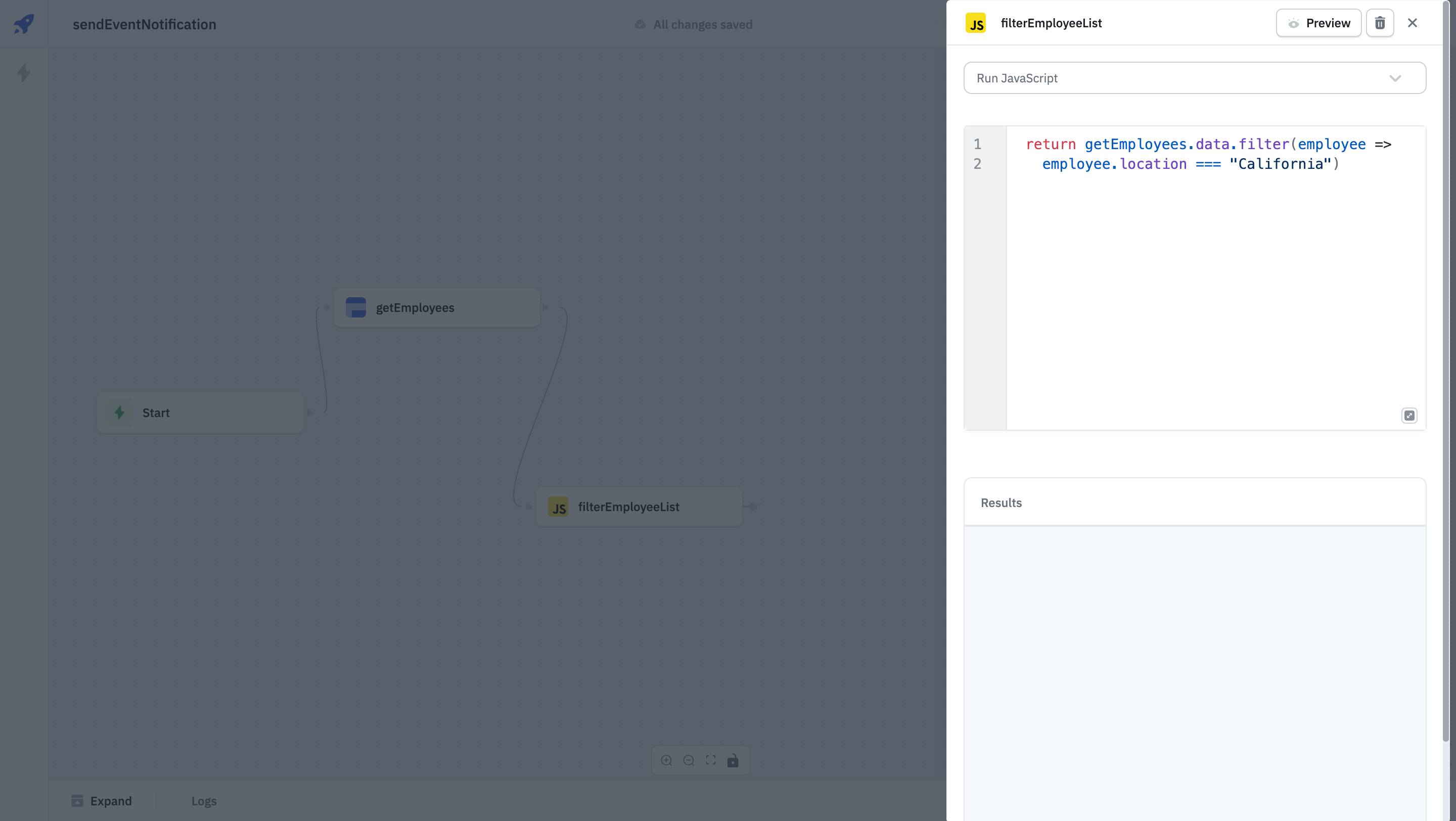 Transform Data Using RunJS