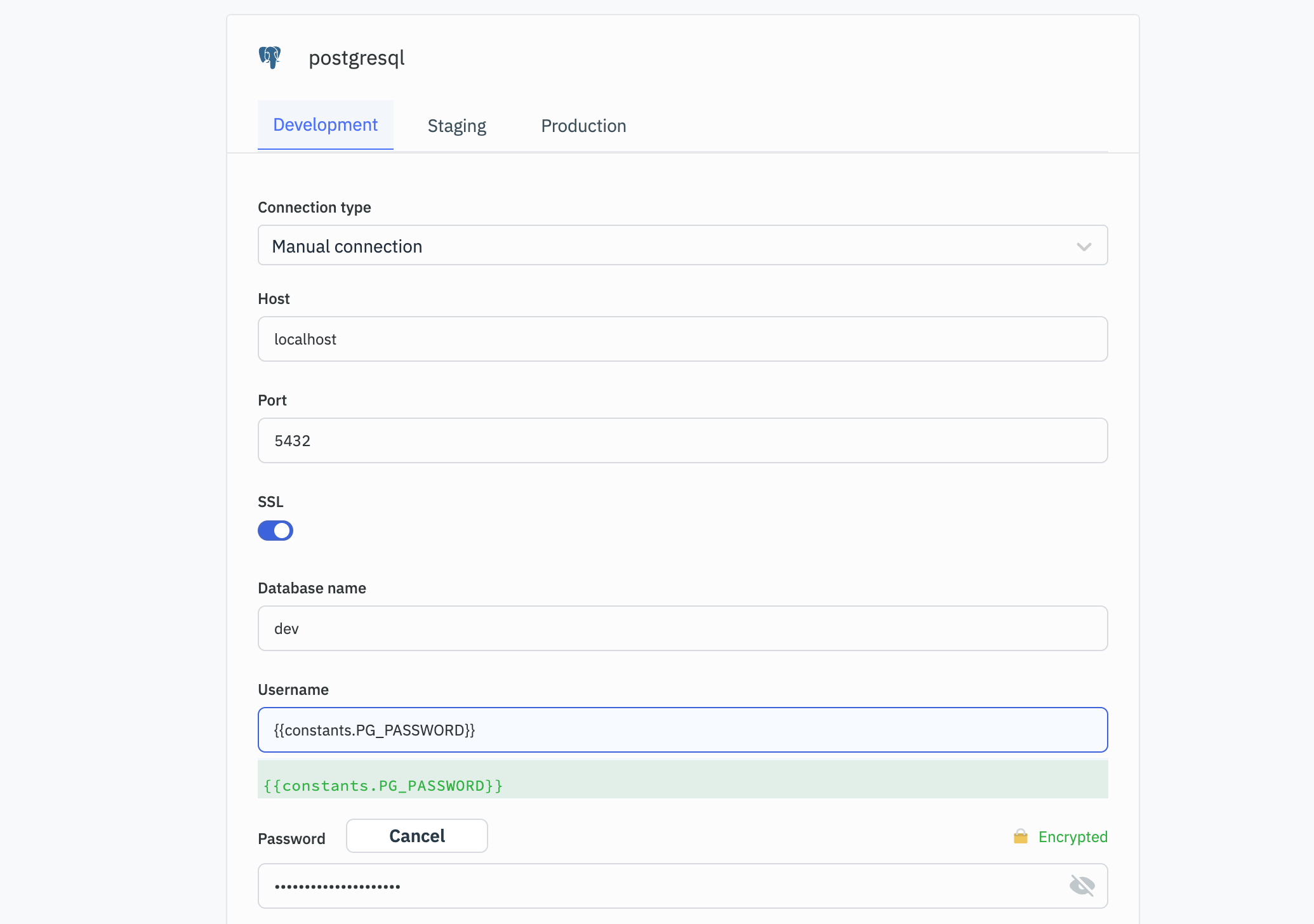 Use Secrets in Data Source Connection Form